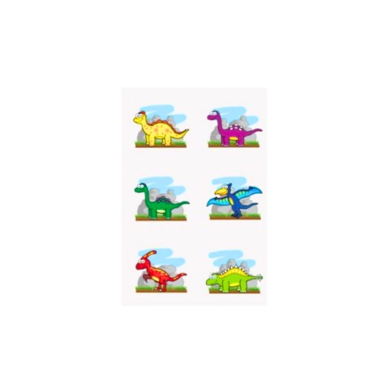 Dinosaur Temporary Tattoo Sheet - 6 Designs