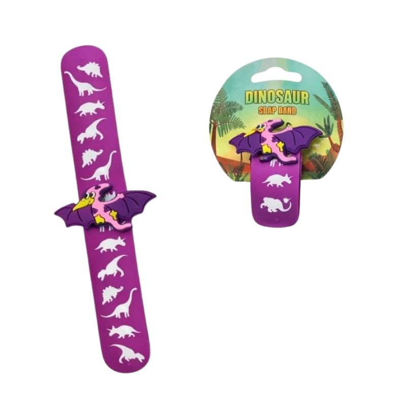 Dinosaur Design Slap Bracelet assorted Colours