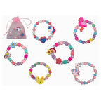 Girls Wooden Bracelets In Organza Bag 6 Assorted