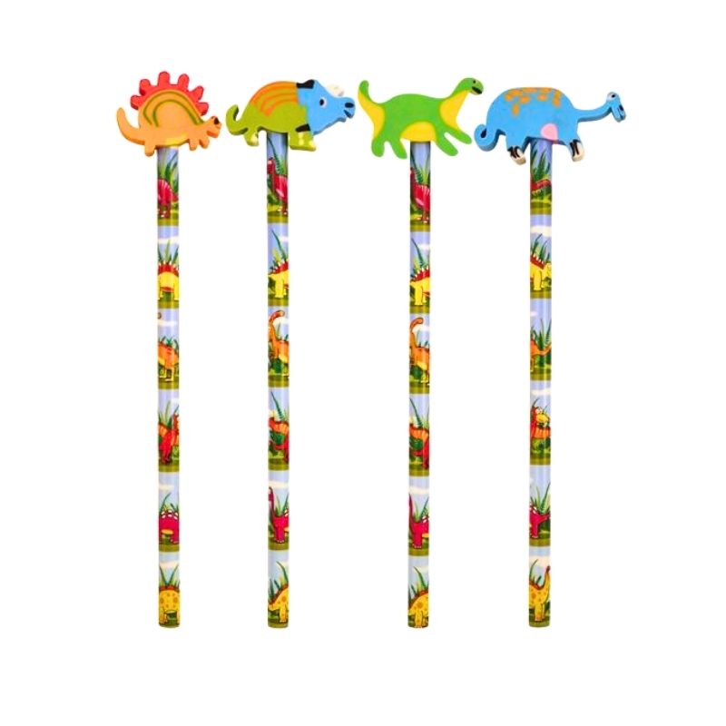 Dinosaur Pencil With Eraser Topper - Assorted