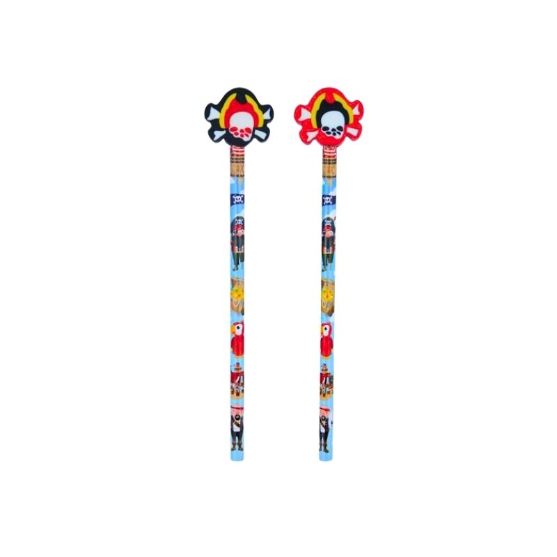 Pirate Pencil With Eraser Topper - Assorted
