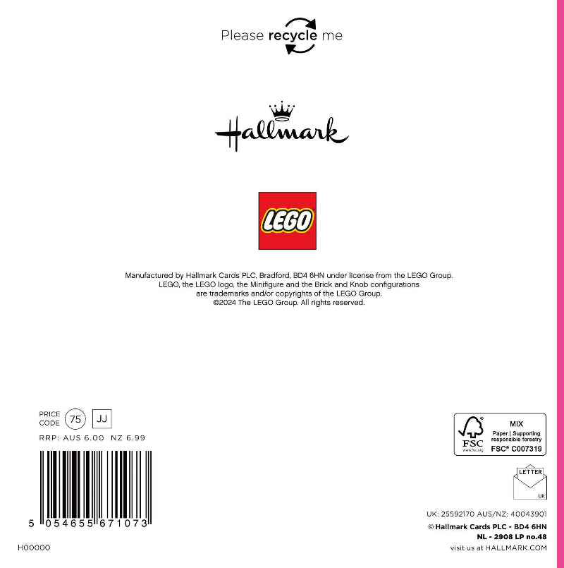 Birthday Card for Unisex from the Lego Collection - Cactus Costrume