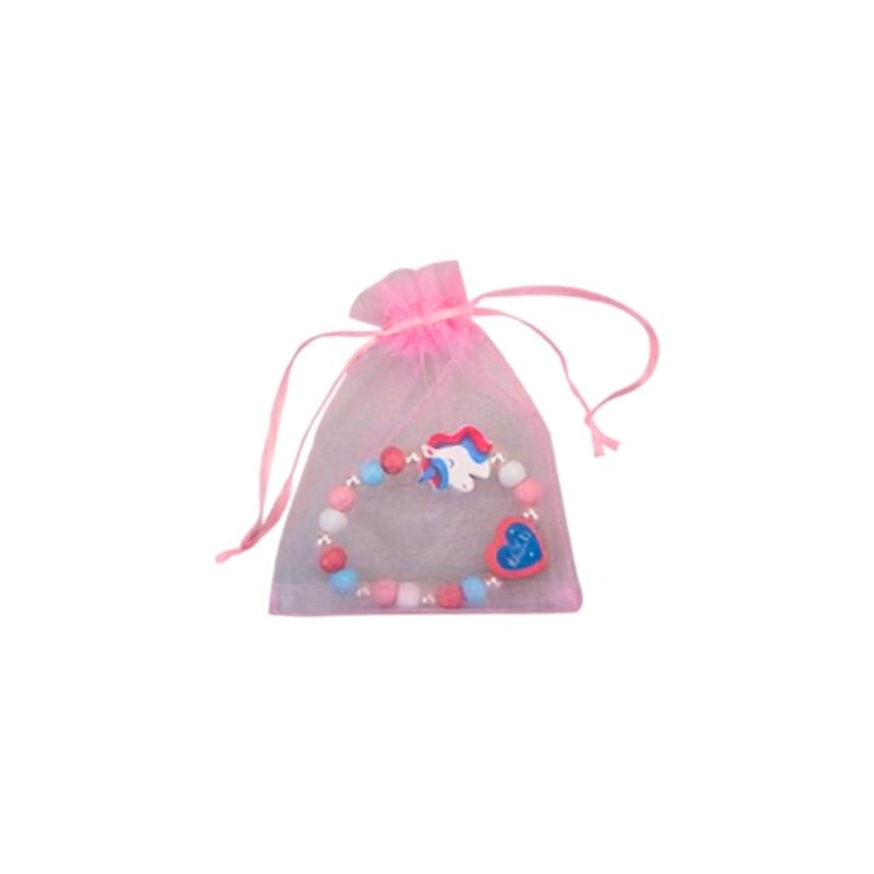 Girls Wooden Bracelets In Organza Bag 6 Assorted