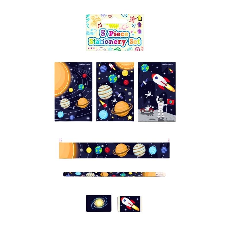 Space Rocket & Planets Stationery Set of 5pc