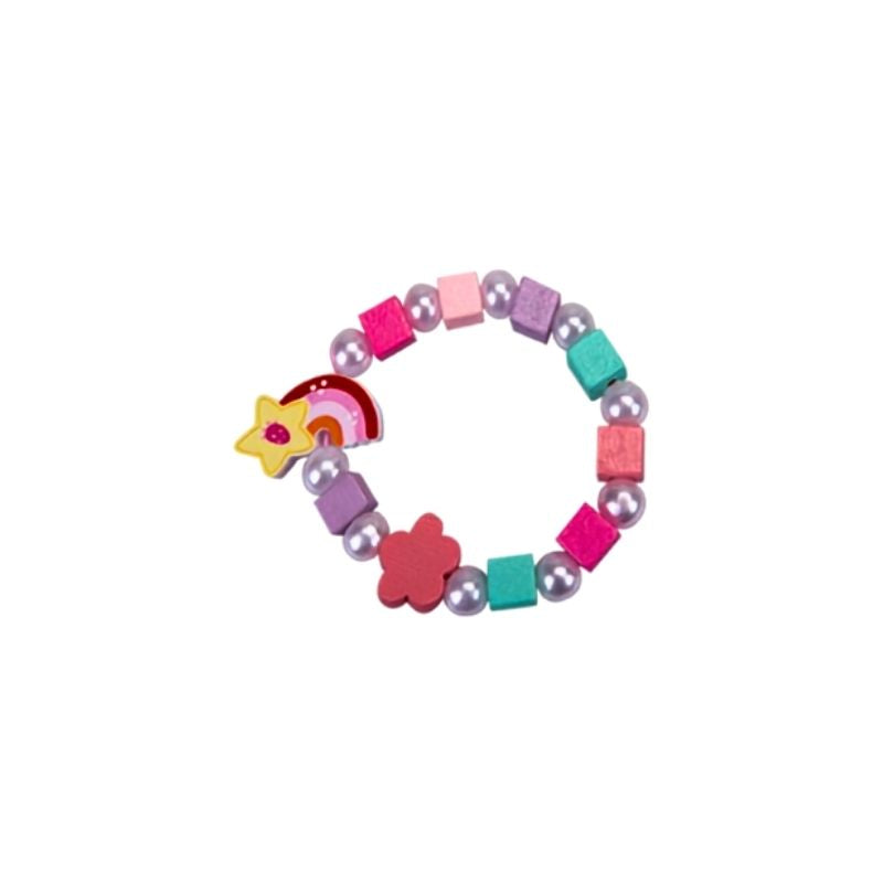 Girls Wooden Bracelets In Organza Bag 6 Assorted