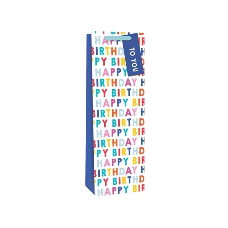 Happy Birthday Bottle Gift Bag
