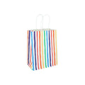Stripe Multicolour Paper Party Bag With Handles