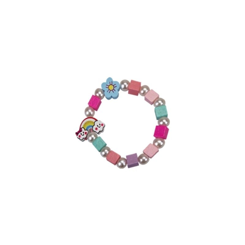 Girls Wooden Bracelets In Organza Bag 6 Assorted