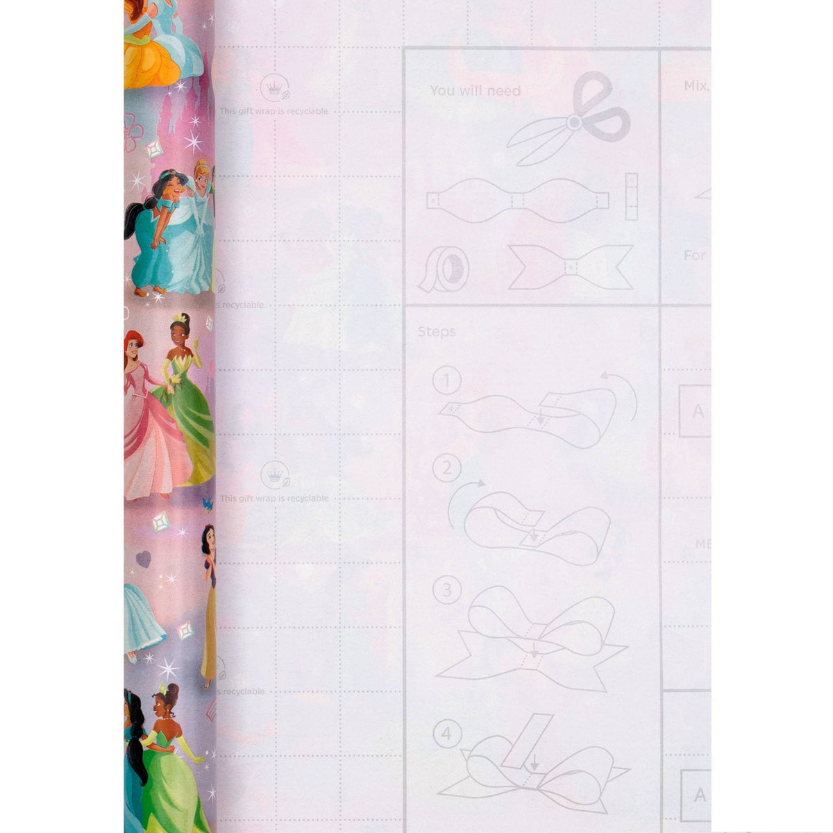 2M Wrapping Paper Roll - Disney Princesses Design