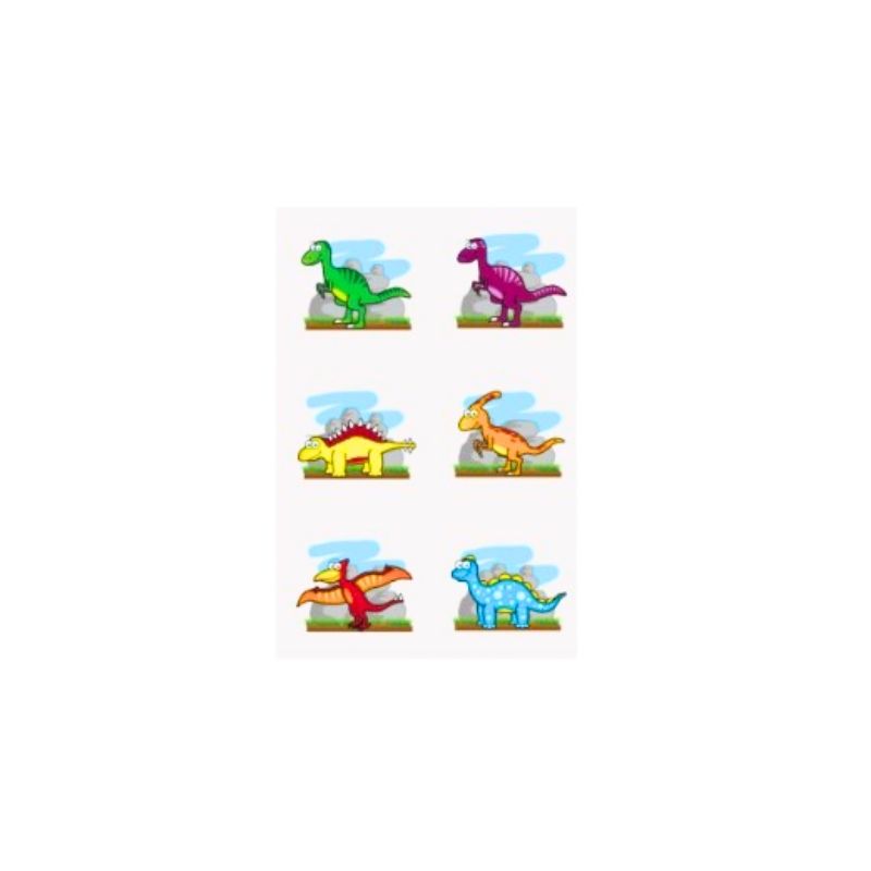 Dinosaur Temporary Tattoo Sheet - 6 Designs