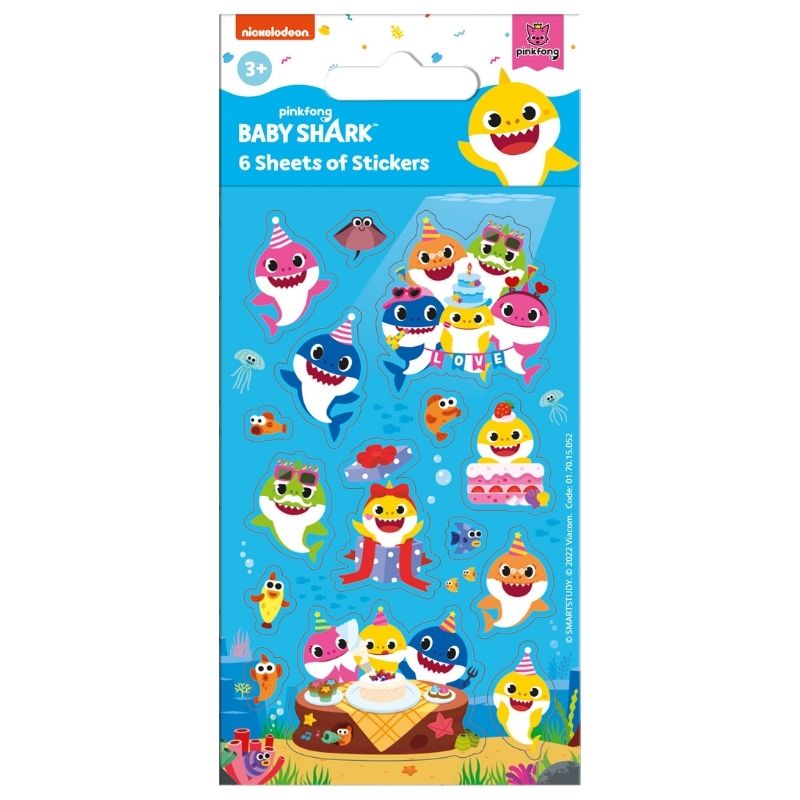 Baby Shark Party Sticker Pack – 6 sheets