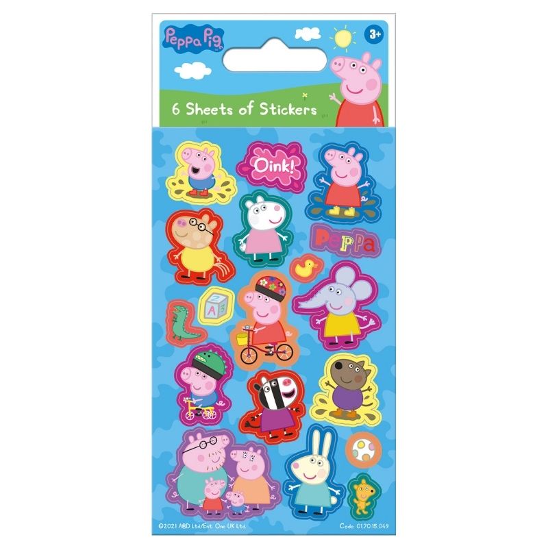 Peppa Pig Blue Party Sticker Pack – 6 sheets