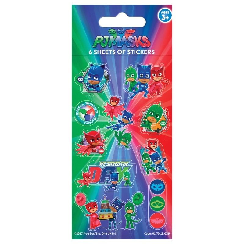 PJ Masks Party Sticker Pack – 6 sheets
