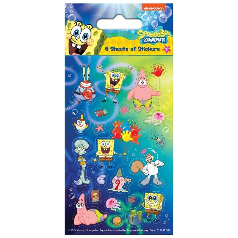 SpongeBob SquarePants Party Sticker Pack – 6 sheets