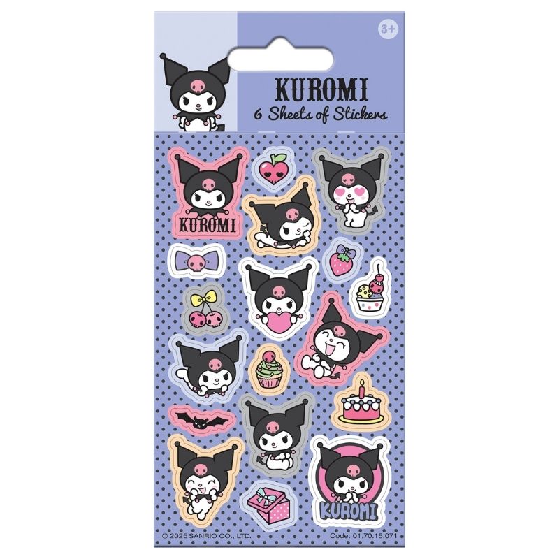 Hello Kitty Kuromi Party Sticker Pack – 6 sheets