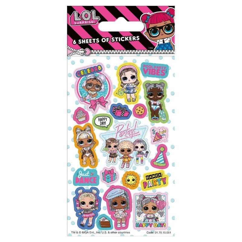 L.O.L. Surprise! Present Surprise Party Sticker Pack – 6 sheets