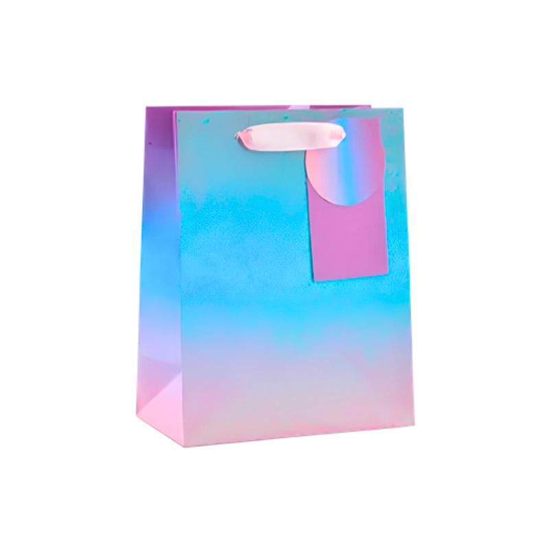 Ombre Iridescent Glitter Large Gift Bag - Blue/Purple