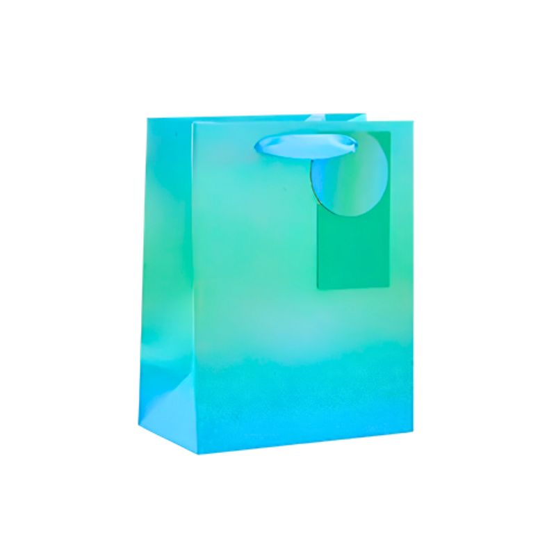 Ombre Iridescent Glitter Large Gift Bag - Blue