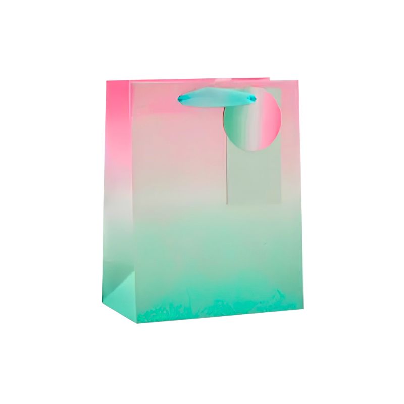 Ombre Iridescent Glitter Large Gift Bag - Pink/Blue