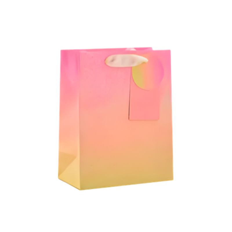 Ombre Iridescent Glitter Large Gift Bag - Pink