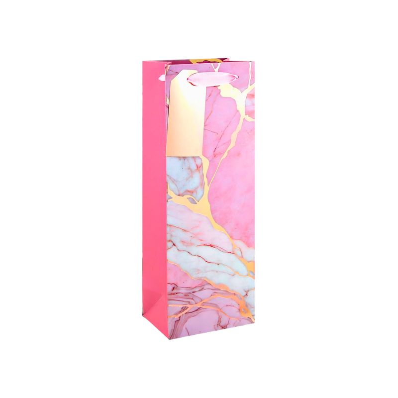 Pink Marble Bottle Gift Bag