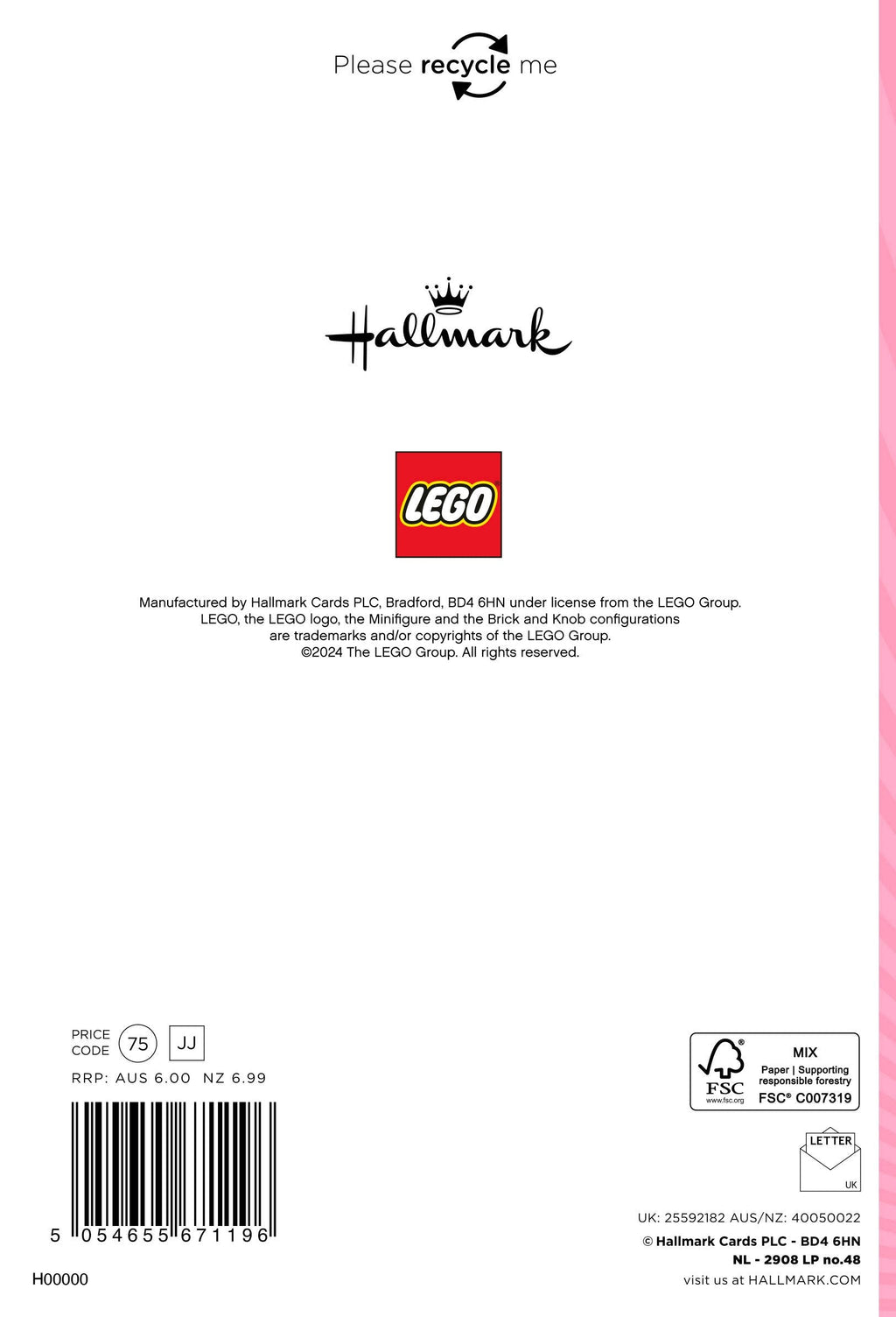 Birthday Card for Granddaughter from the Lego Collection