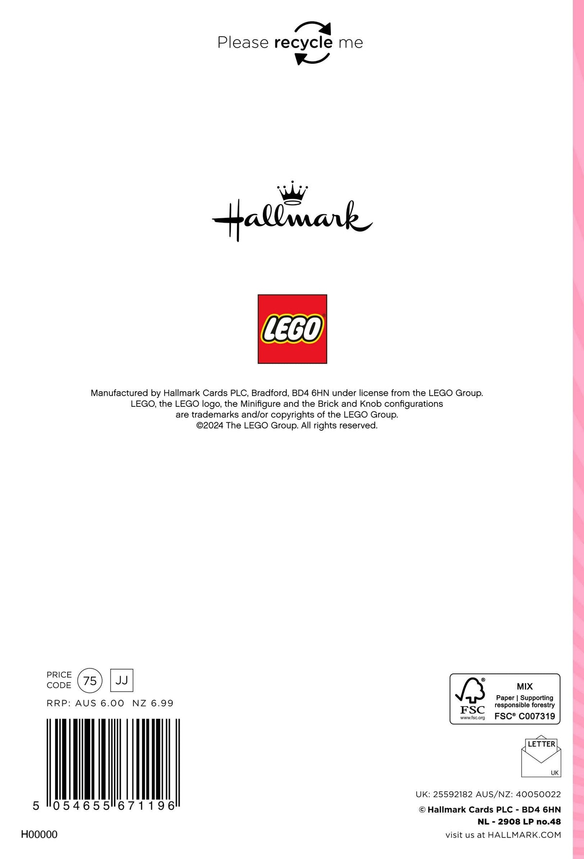 Birthday Card for Granddaughter from the Lego Collection
